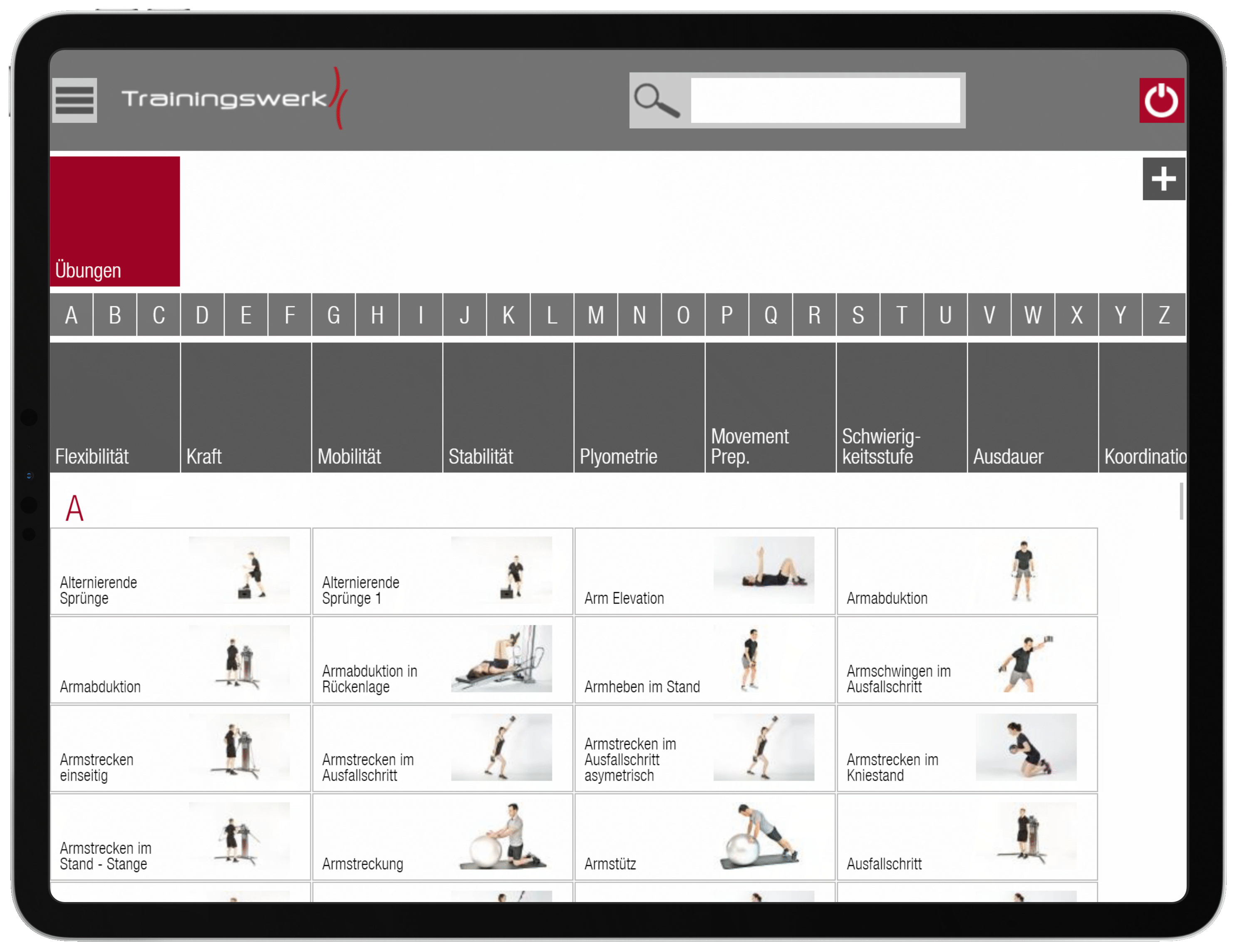 Trainingswerk App Übungen