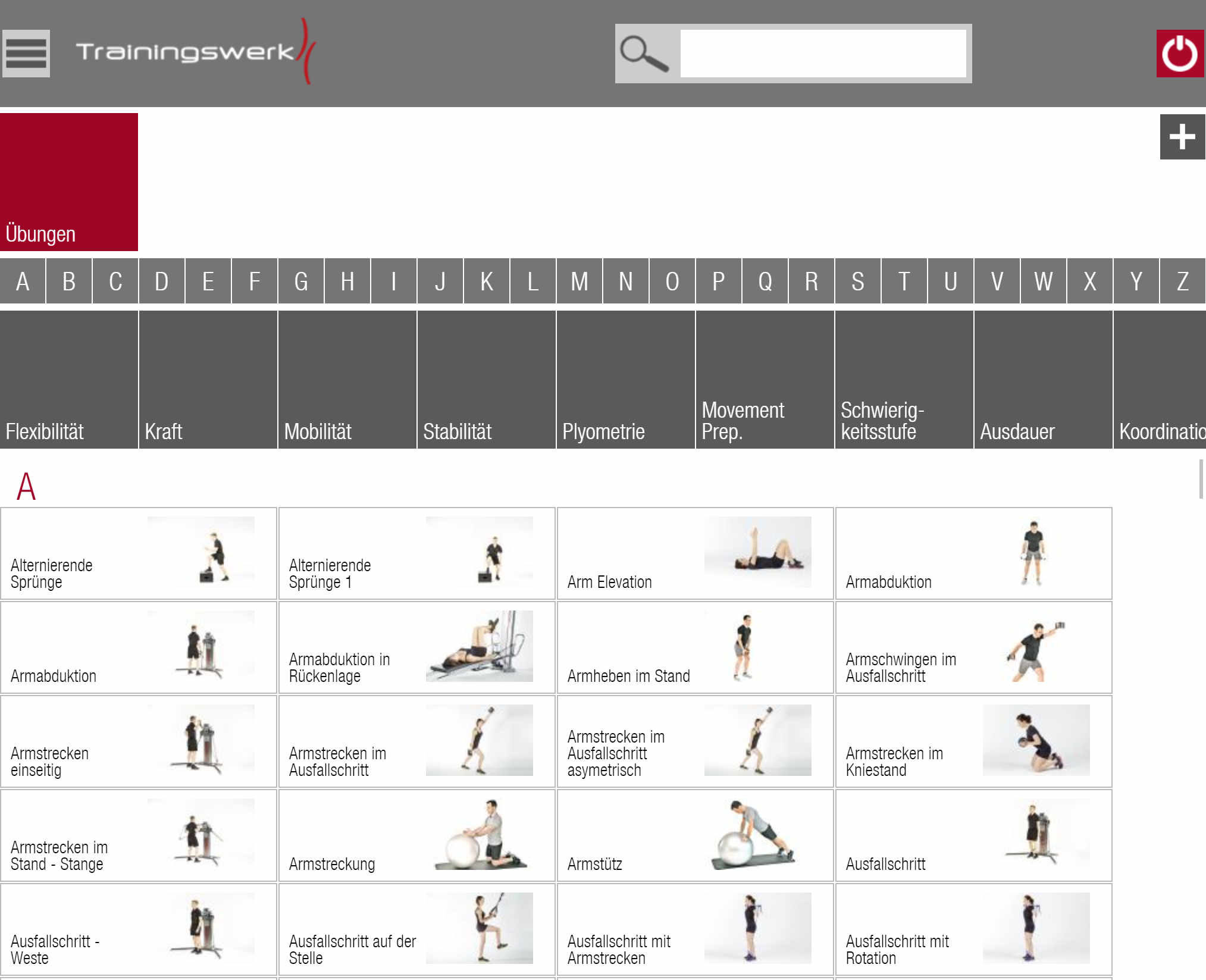 Trainingswerk App Übungen